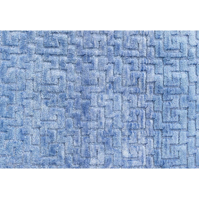 Contemporary Fragment Blue Silk Rug by Doris Leslie Blau For Sale In New York - Image 6 of 7