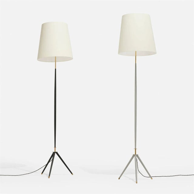 A pair of floor lamps designed by Mid-Century Svend Aage Holm Sørensen, manufactured by Holm Sørensen & Co in Denmark...