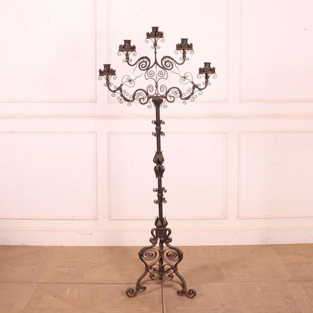 Gold Italian Floor-Standing Altar Candleholder For Sale - Image 8 of 8