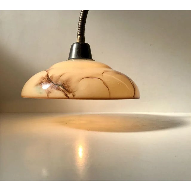 Danish Functionalist Wall Light in Brass & Marble Glass by Th. Valentiner, 1950s For Sale - Image 6 of 12