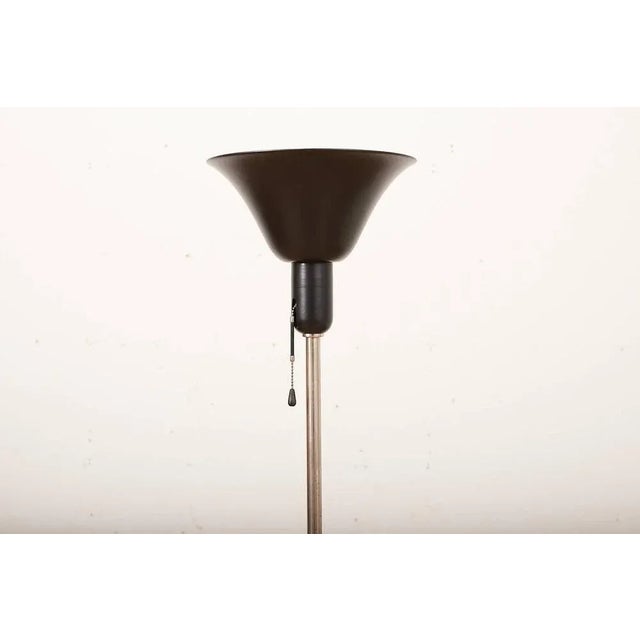 Bauhaus Indi Volksmodell Floor Lamp in Chrome-Plated and Sheet Metal with Black Painted Shade by Hin Bredendieck and Sigfried Giedion for Bag Turgi, 1932 For Sale - Image 3 of 11