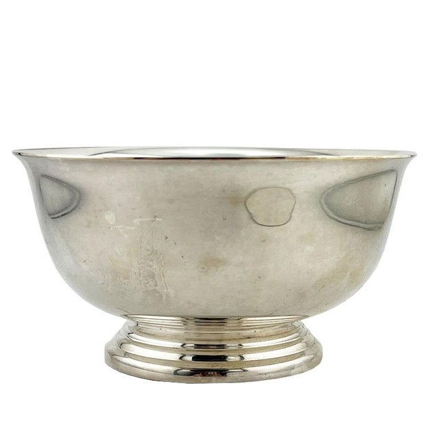 Metal Vintage Gorham Silverplate Revere-Style Footed Candy Bowl For Sale - Image 7 of 8