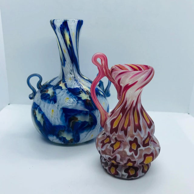Three miniature pieces of millefiori murrine glass vases are similar to those made by Fratelli Toso around the turn of the...