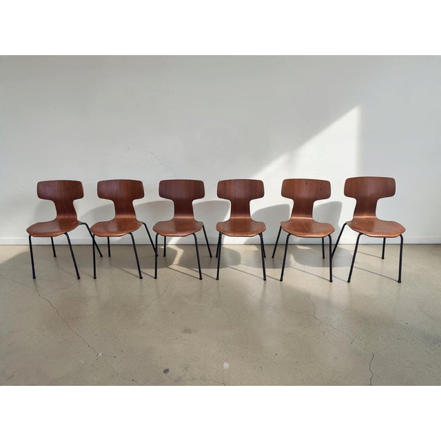 Vintage Model 3103 Dining Chairs by Arne Jacobsen for Fritz Hansen, 1960s, Set of 6 For Sale - Image 12 of 18