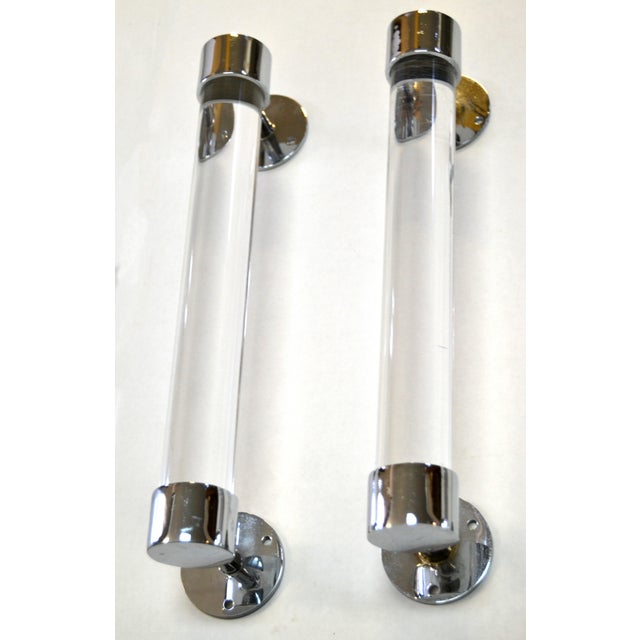 1970s Lucite and Chrome Bar Pulls - Set of 4 For Sale In Miami - Image 6 of 12