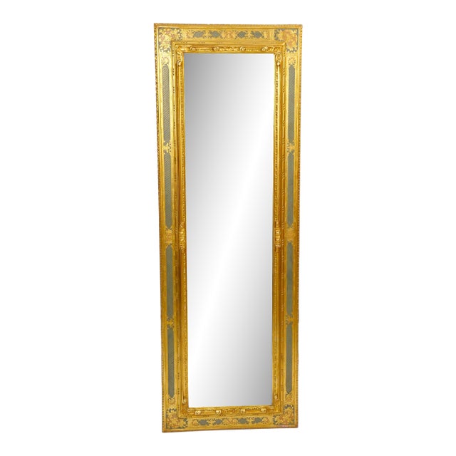 Painted, Gilt and Ebonized Mid-20th Century Italian Venetian Style Wall Mirror For Sale