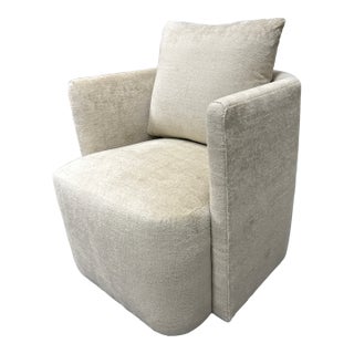 Custom Hewn Workshop Pigalle Chair on Casters + Rose Tarlow Luciana in Sanderling Upholstery For Sale