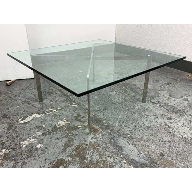 Modern Ludwig Mies Van Der Rohe for Knoll Barcelona Glass Table For Sale - Image 3 of 12