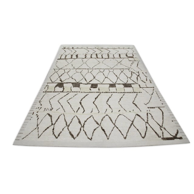 Handmade 21st Century Modern Moroccan Style Wool Rug 9'3" X 12'10" For Sale In Houston - Image 6 of 8