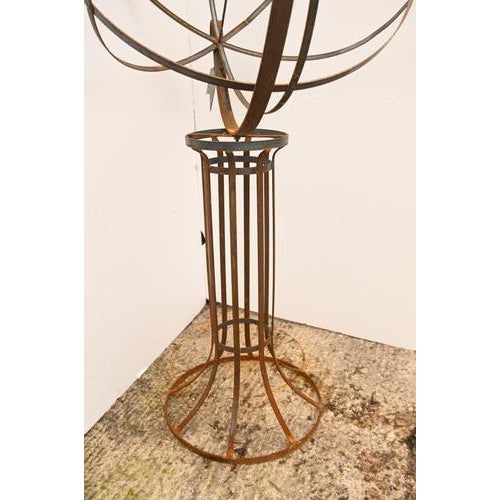 Metal Cast Iron Garden Armillary Sphere For Sale - Image 7 of 9