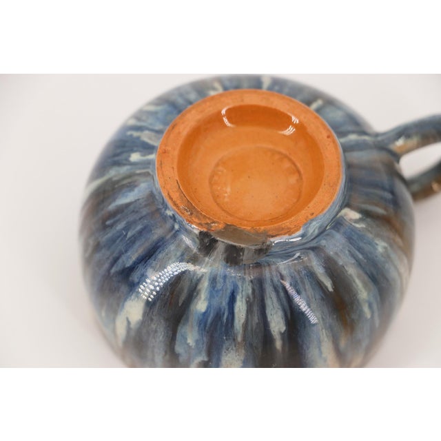 1920s Bordallo Pinheiro Art Deco Flambé-Glazed Set of Three Teacup & Saucer For Sale - Image 11 of 12