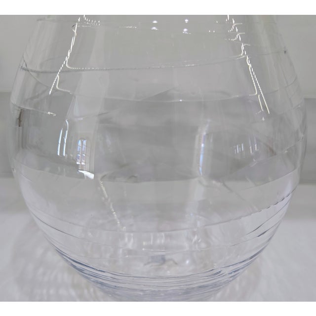 Michael Aram Michael Aram Signed London Spiral Threaded Glass Vase, 2002 For Sale - Image 4 of 11