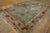 Awesome Green Ground Color With Striking Red Flowers in a Floral Design Antique Chinese Art Deco Rug For Sale - Image 4 of 12