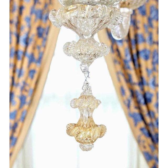 Beautiful Venetian chandelier made of split glass - Venetian work from the 1930s. The chandelier is made of clear glass....