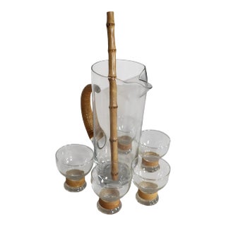 Carl Aubock Glass Martini Cocktail Drink Set Made in Austria C. 1950/60's For Sale