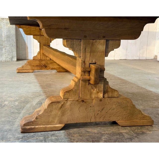 Large French Oak Farmhouse Dining Table, 1920 For Sale - Image 13 of 18