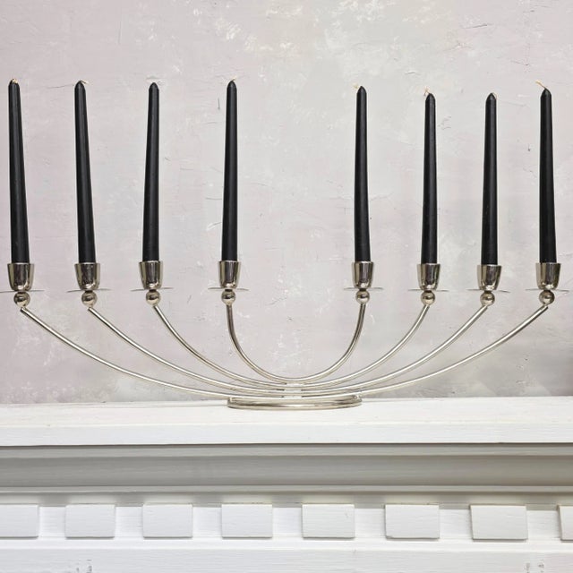 Mid 20th Century Vintage Silver Candelabra Grandmillennial Table Centerpiece For Sale - Image 5 of 18