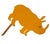 This decorative vintage wooden rhinoceros cut-out is hand-painted in a warm yellow tone and designed as a yard or garden...