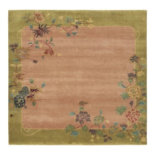 Contemporary Chinese Art Deco Style Square Wool Rug by Rug & Kilim, India For Sale