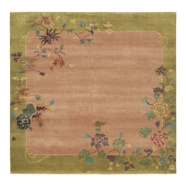 Contemporary Chinese Art Deco Style Square Wool Rug by Rug & Kilim, India For Sale