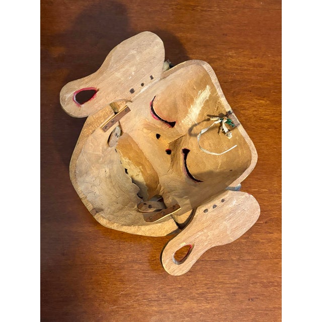 Early 20th Century Vintage Hand-Carved Balinese Demon Mask With Articulated Jaw For Sale - Image 5 of 6