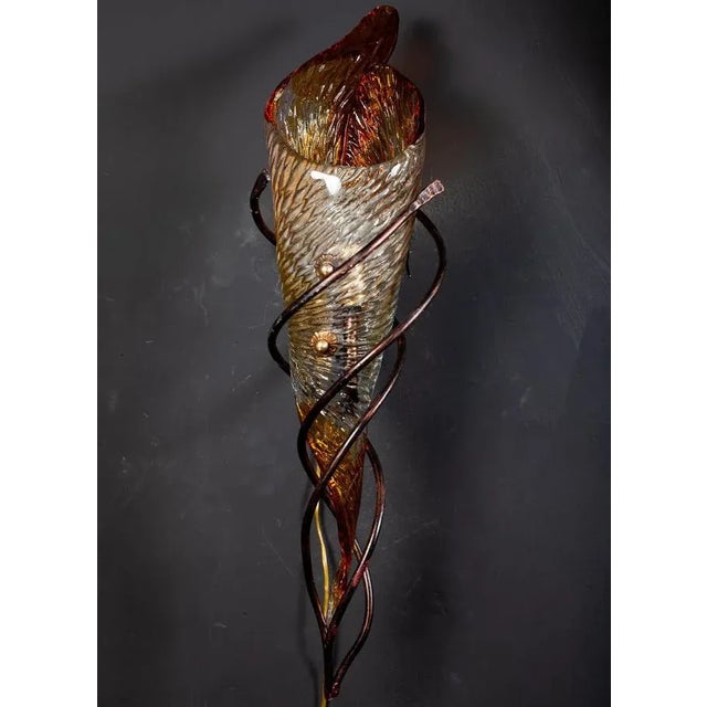 Murano Glass Scone or Wall Light from Mazzega, 1970 For Sale - Image 6 of 7