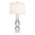 Chapman & Myers by Visual Comfort Signature Contemporary Balustrade Table Lamp in Crystal with Linen Shade For Sale