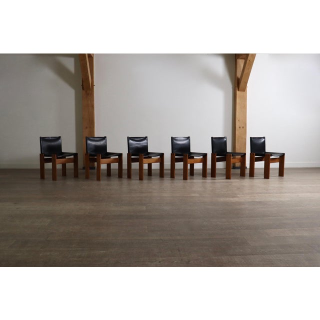 Monk Dining Chairs by Afra and Tobia Scarpa for Molteni, Italy, 1974, Set of 6 For Sale - Image 9 of 12