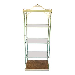 Faux Bamboo Etagere Pagoda Bookshelf For Sale