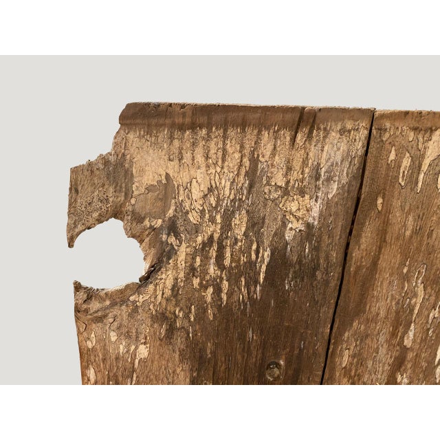 Tribal Antique Hand Carved Wooden Panel For Sale - Image 3 of 5