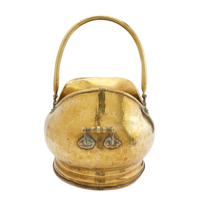 English Brass Helmet Form Coal Hod, 1800's For Sale - Image 4 of 12
