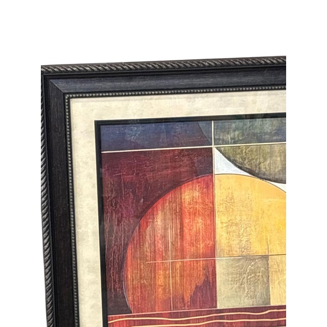 Mid 20th Century Modernist Multicolor Geometric Framed Print, Signed For Sale In Greensboro - Image 6 of 12