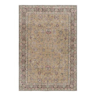 Vintage Turkish Distressed Rug With Colorful Floral Patterns, From Rug & Kilim For Sale