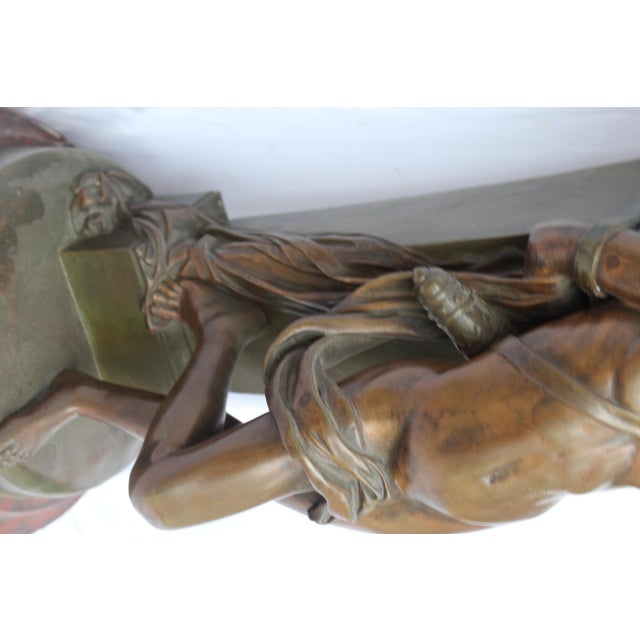 Bronze Sculpture Double Figure Antique Signed F Sanzel Large For Sale - Image 18 of 18