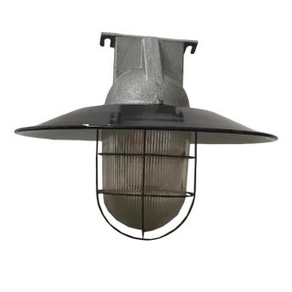 Vintage Black Metal Lamps with Iron Frames, Set of 3 For Sale