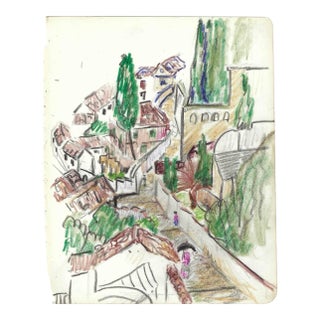 1950s Grace Spongberg Granada Spain Drawing For Sale
