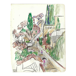 1950s Grace Spongberg Granada Spain Drawing