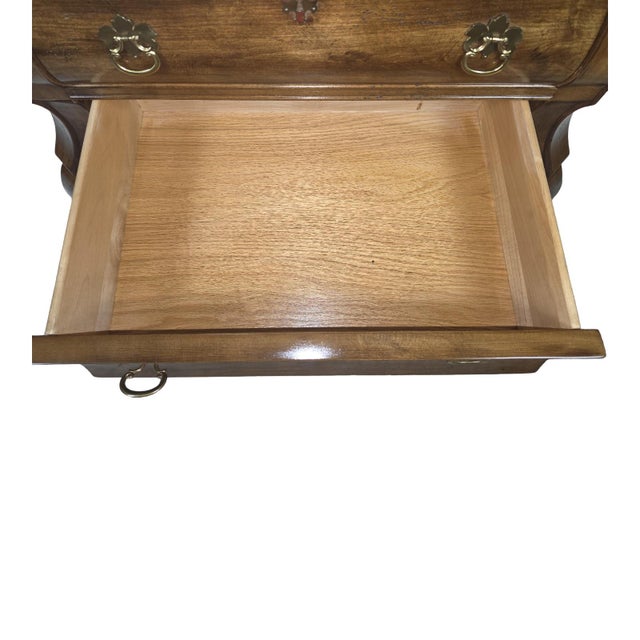 Brass Vintage CTH Sherrill Occasional French Bombe Style 3-Drawer Chest For Sale - Image 8 of 10