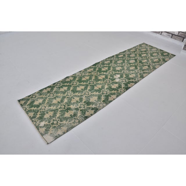 Turkish 1960s Turkish Green Geometric Rug For Sale - Image 3 of 10