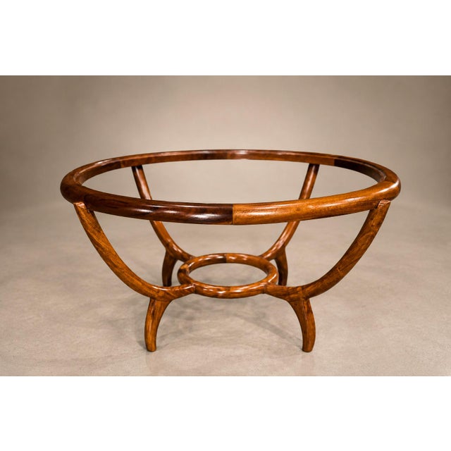 Round Coffee Table in Caviúna Wood & Glass by Giuseppe Scapinelli, Brazil, 1950s For Sale - Image 18 of 18
