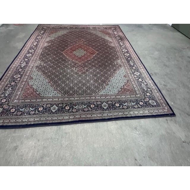 Persian 9ft 10in × 12ft 10 in Tabriz Persian Woo Area Rug For Sale - Image 3 of 12