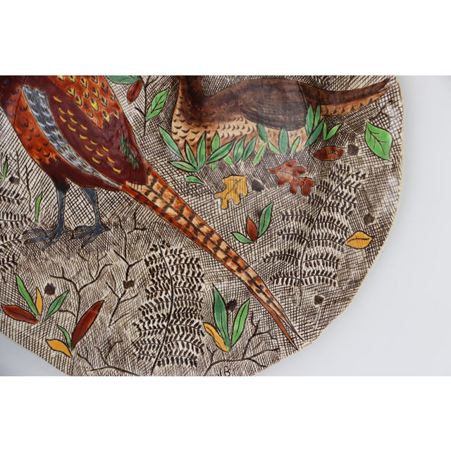 French 1960s Set of Five Gien France Rambouillet Dinner Plates Hare, Hand-Painted, Earthenware For Sale - Image 3 of 17