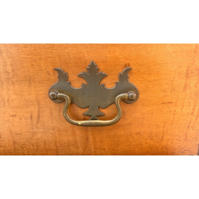 Brown Vintage Colonial Revival Figured Maple Chippendale-Style Highboy Chest For Sale - Image 8 of 15