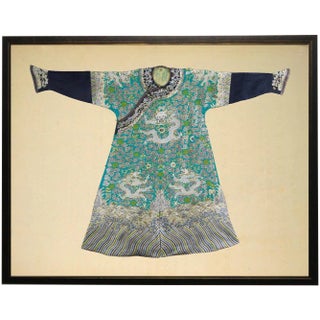 Green & Turquoise Robe in Black & Copper Shadowbox 29x23 For Sale