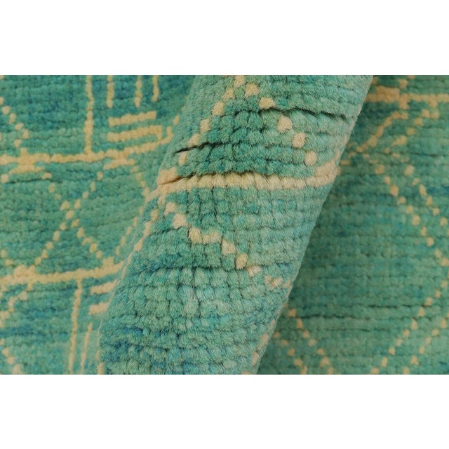 Beige Modern Balochi Tiana Hand Knotted Wool Rug - 3'5'' X 4'11'' For Sale - Image 8 of 10