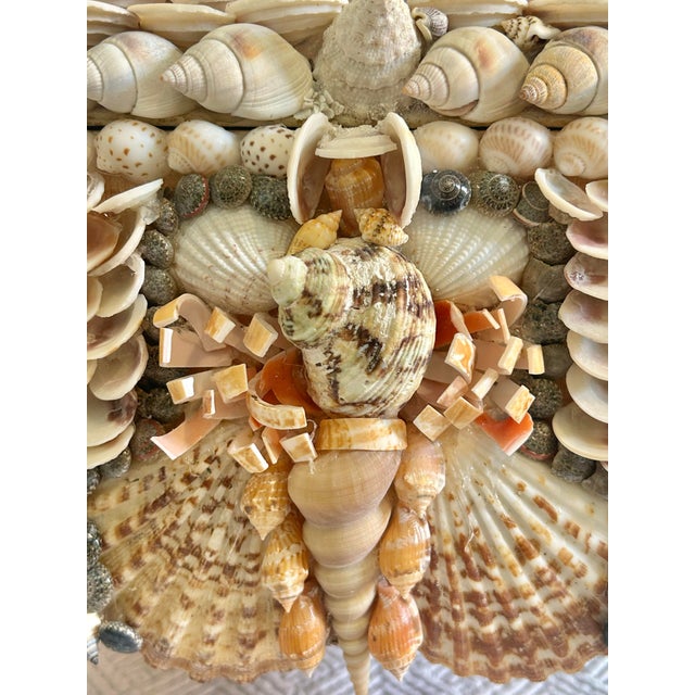 White Contemporary Large Shell Encrusted Palm Beach Regency Box Attributed to Currey and Company For Sale - Image 8 of 12