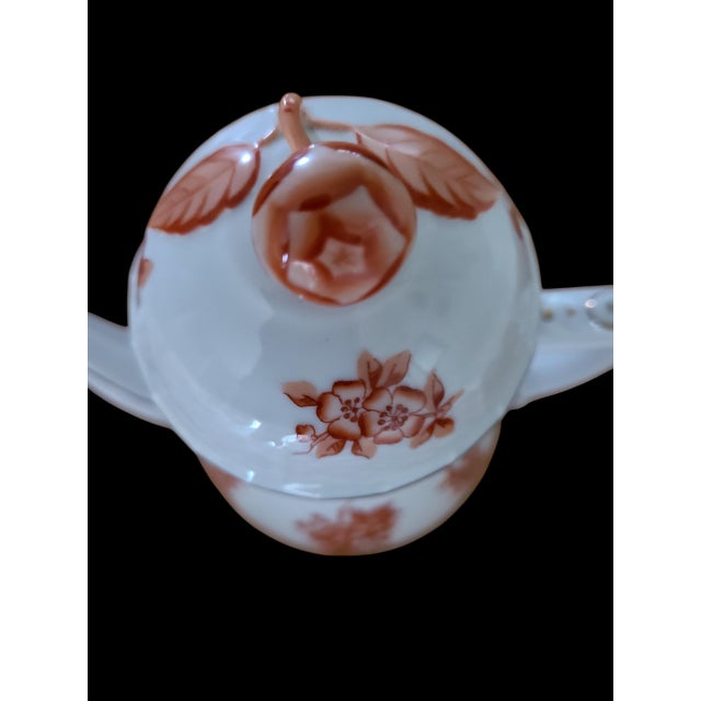 1950s Herend Eton Rust Vintage 1950s - 6.5" Individual Serving Coffee Pot - Discontinued For Sale - Image 5 of 8
