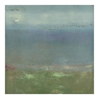 Awh 352 - Dreamy Abstract Landscape Original Minimalist Colorfield Oil Painting on Canvas For Sale