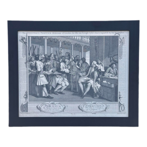 Antique Framed William Hogarth Engraving (1793), Industry & Idleness Original Print, Plate 10