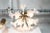 Handblown Flush Mount Murano Chandelier in Brass with Frosted Glass Flowers For Sale - Image 4 of 9